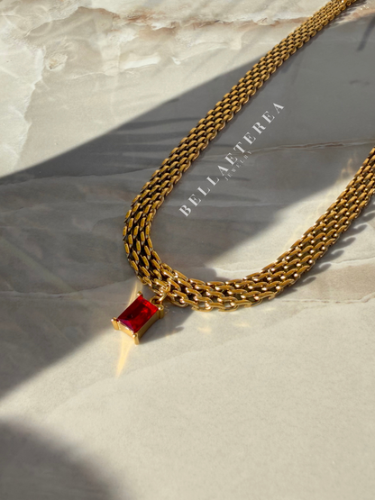 PAULA ❥ Collana Girocollo Rossa