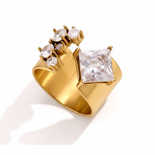 MAXI BAND SQUARE ❥ Anello