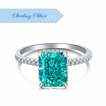 ZAHIRA ✧ Anello ARGENTO 925/Verde Acqua - BELLAETEREA