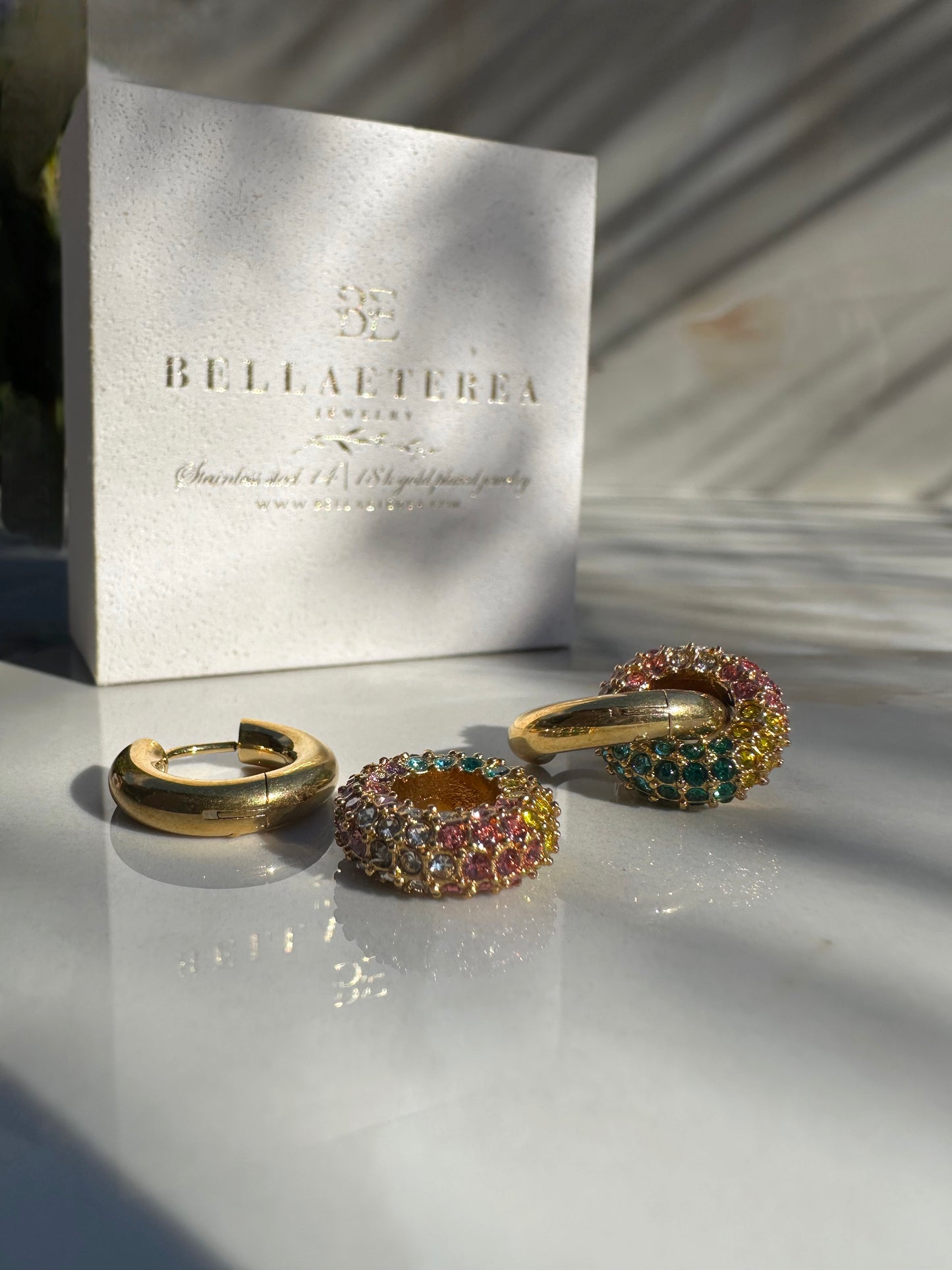 JASMINE HALO ❥ Orecchini Gold/Candy Mix - BELLAETEREA