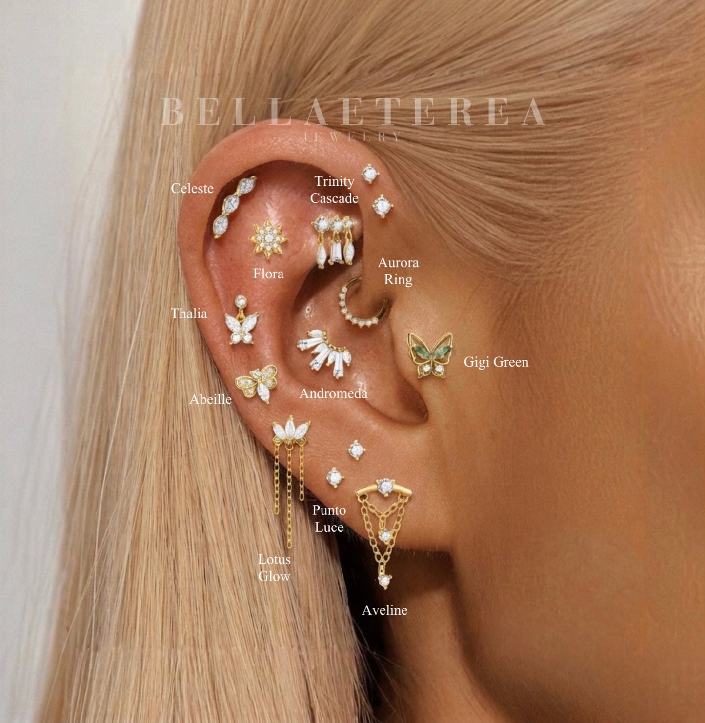 GIGI GREEN ✧ Piercing ARGENTO 925/Gold - BELLAETEREA