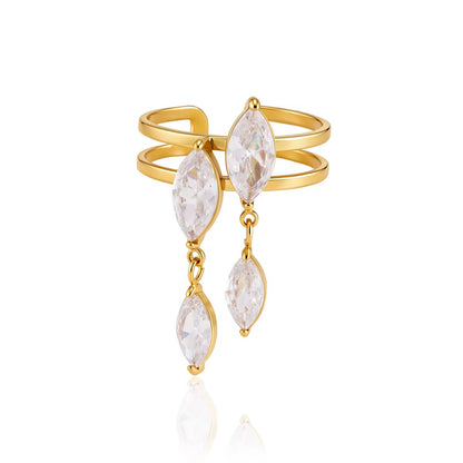 MARQUISE DOUBLE DROP ❥ Anello