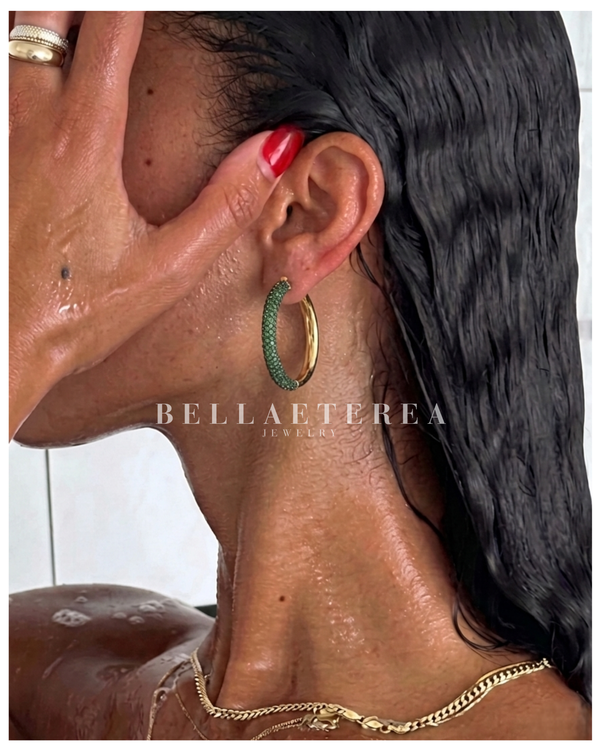 JASMINE HOOPS ❥ Orecchini Green - BELLAETEREA