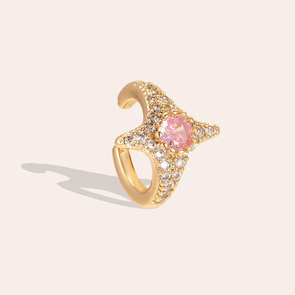 PAVÈ STAR ❥ Ear Cuff Gold/Pink