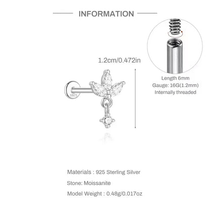 FIORE ✧ Piercing ARGENTO 925 & Moissanite