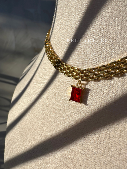 PAULA ❥ Collana Girocollo Rossa - BELLAETEREA