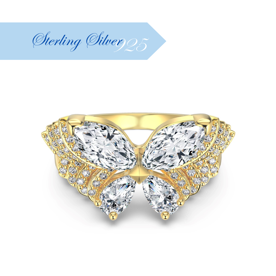 ELYSIANE ✧ Anello ARGENTO 925/Gold 14k - BELLAETEREA