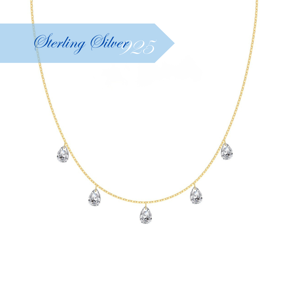 CRYSTAL RAIN ✧ Collana ARGENTO 925/Gold 14k