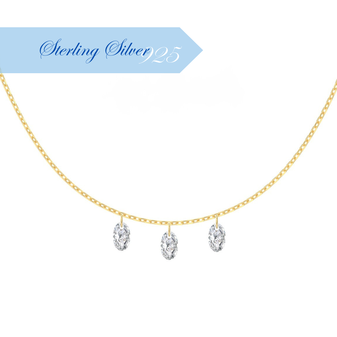 CRYSTAL WAVE ✧ Collana ARGENTO 925/Gold 14k