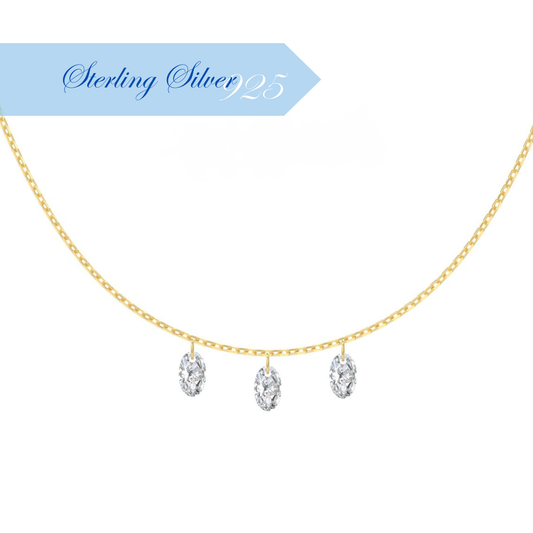 CRYSTAL WAVE ✧ Collana ARGENTO 925/Gold 14k