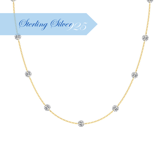 CRYSTAL SHINE ✧ Collana ARGENTO 925/Gold 14k