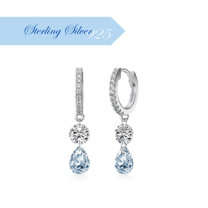 CRYSTAL FALL ✧ Orecchini ARGENTO 925/Acquamarina