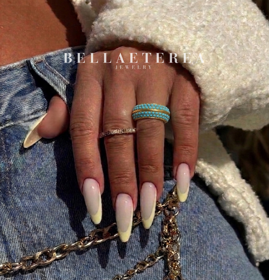 LUCE PAVÉ ❥ Anello Turquoise - BELLAETEREA