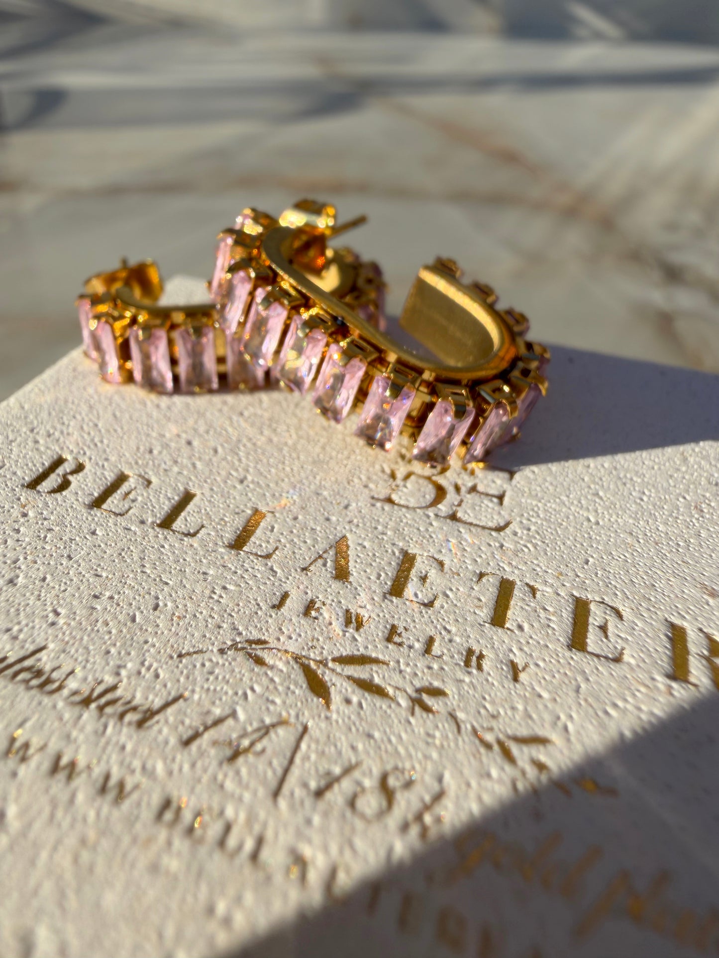 SQUARED DEA ❥ Orecchini Gold/Rosa - BELLAETEREA