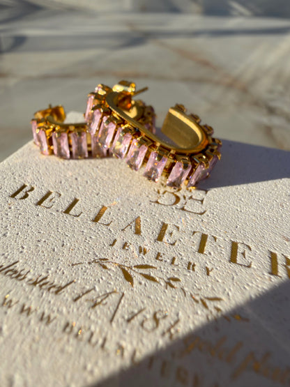 SQUARED DEA ❥ Orecchini Gold/Rosa - BELLAETEREA