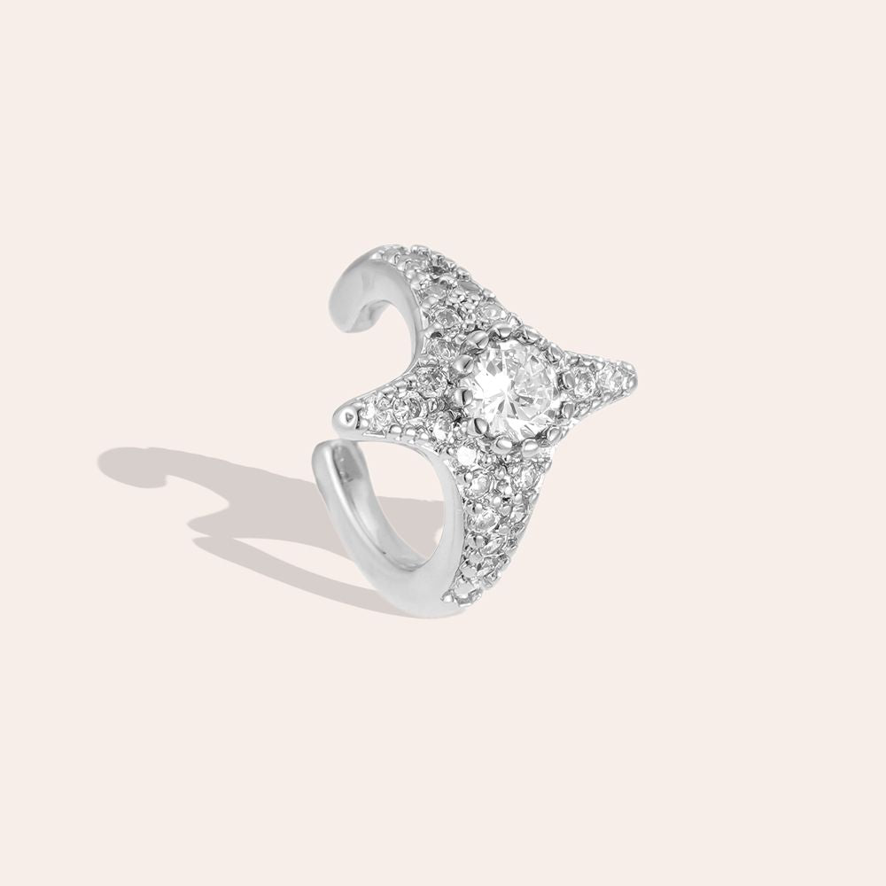 PAVÈ STAR ❥ Ear Cuff Silver