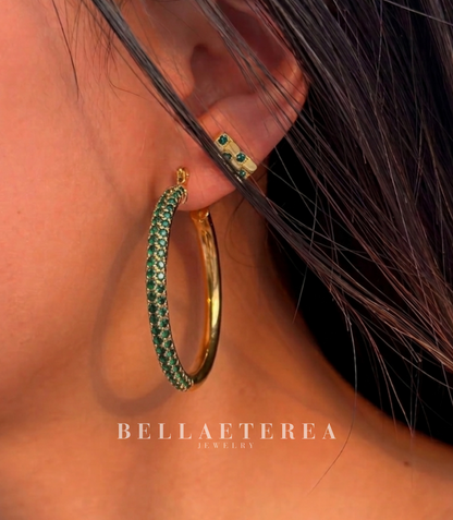 JASMINE HOOPS ❥ Orecchini Green - BELLAETEREA