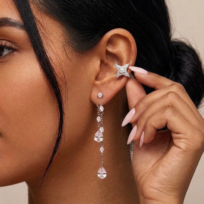 PAVÈ STAR ❥ Ear Cuff Silver