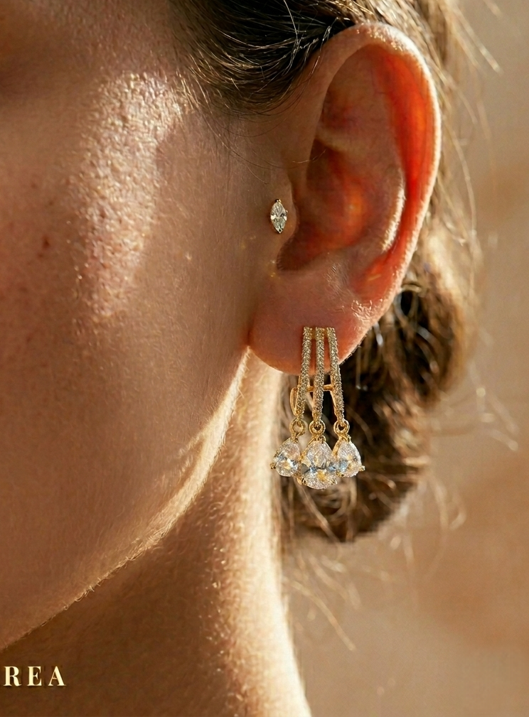PENDENTI AURORA ❥ Orecchini Gold/White - BELLAETEREA