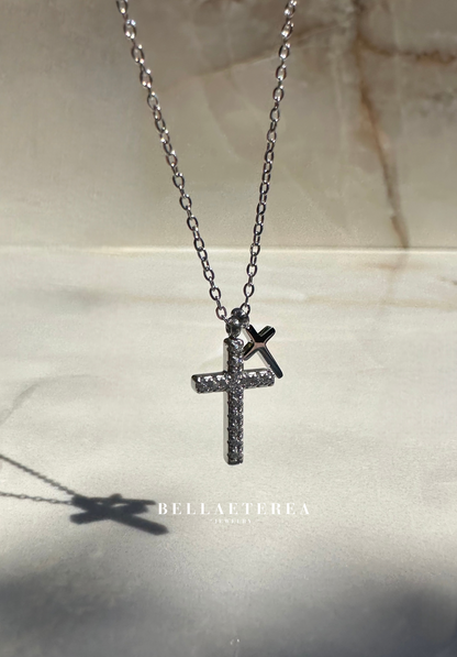 DOUBLE FAITH ❥ Silver necklace