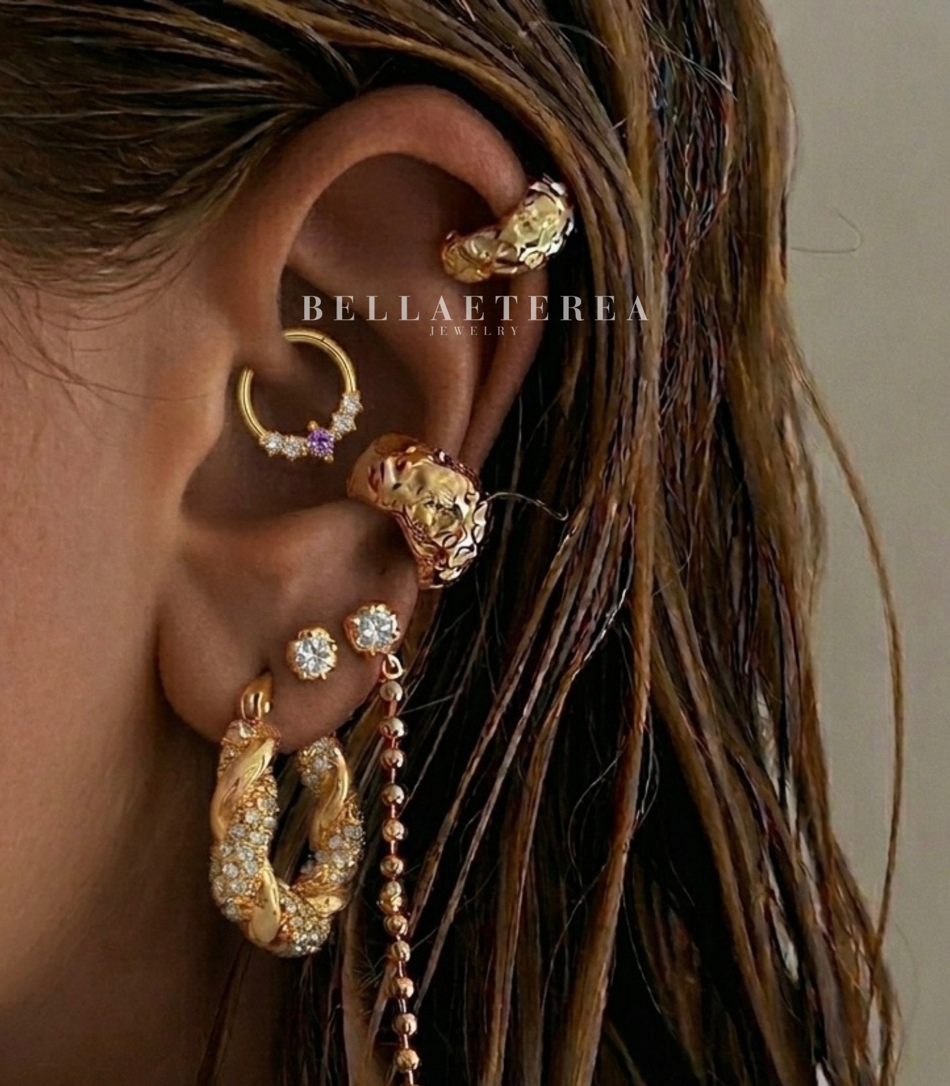 KIKI SEGMENT RING ✧ Piercing Argento 925/Gold 18k - BELLAETEREA