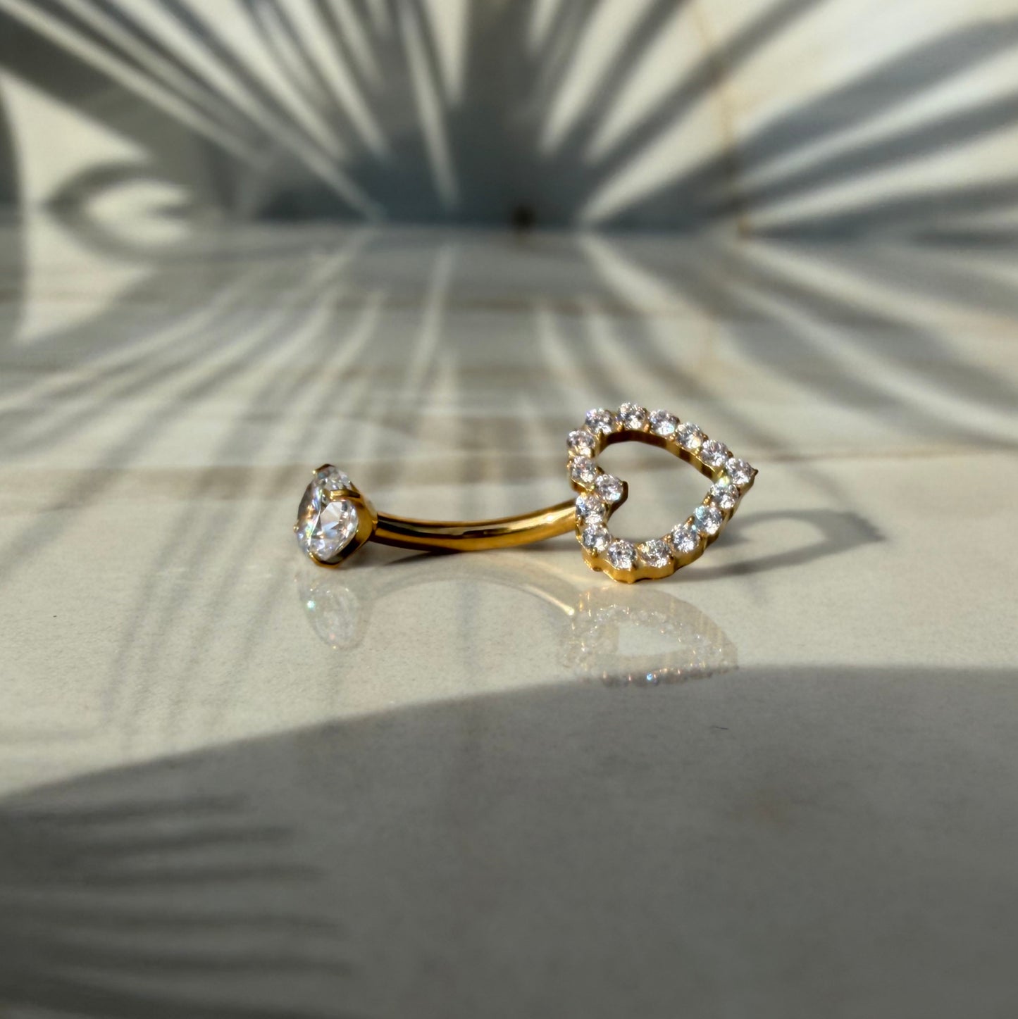 Radiant Heart ✧ Piercing Ombelico TITANIO/Gold - BELLAETEREA