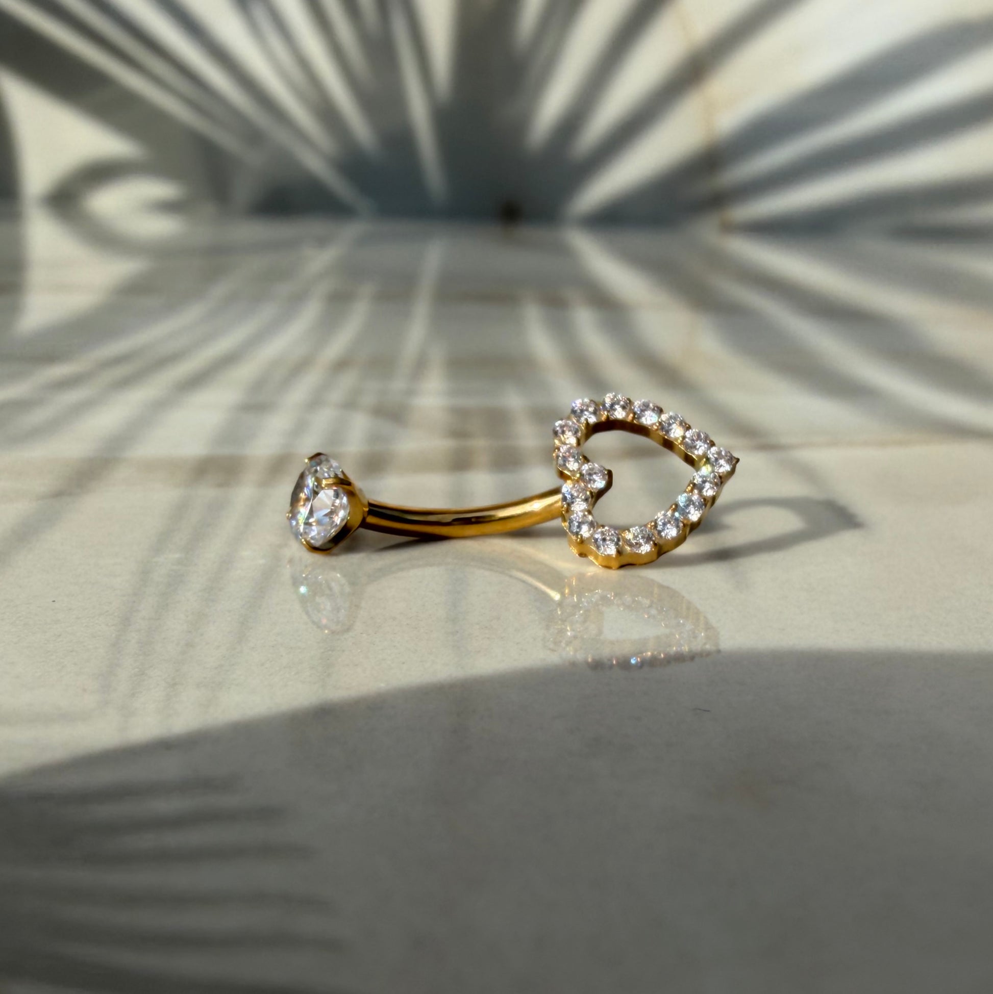 Radiant Heart ✧ Piercing Ombelico TITANIO/Gold - BELLAETEREA
