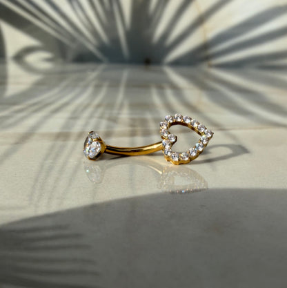 Radiant Heart ✧ Piercing Ombelico TITANIO/Gold - BELLAETEREA