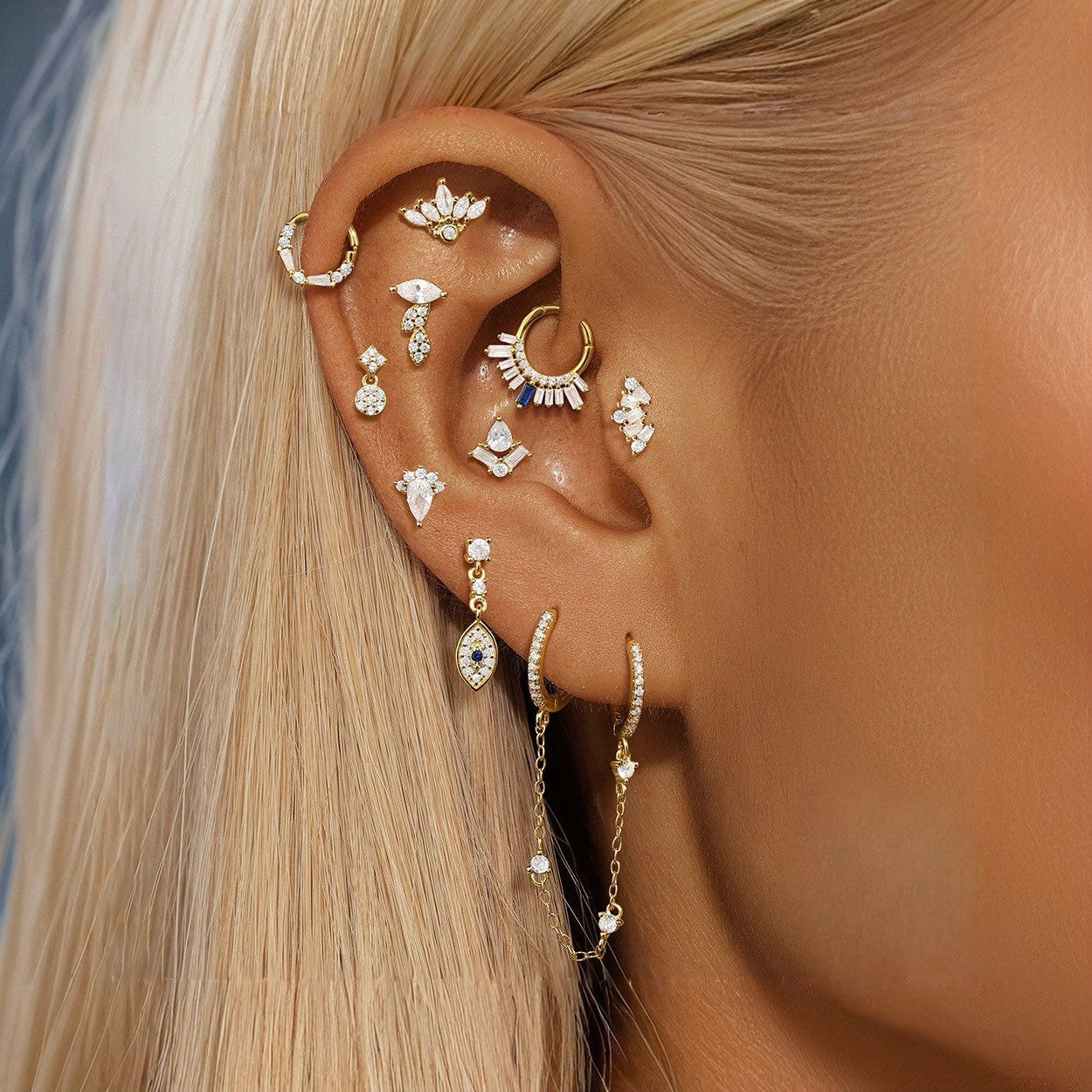 EMERALD CURVE ✧ Piercing ARGENTO 925/Gold