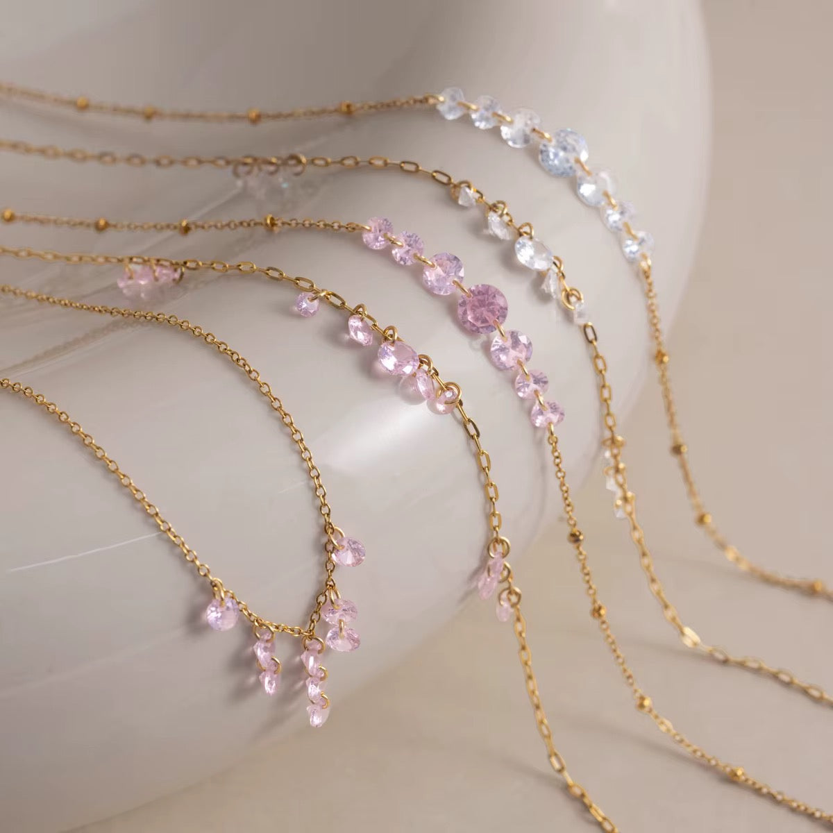 KENDAYA CROWN ❥ Collana Gold/Pink - BELLAETEREA