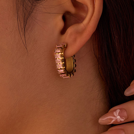 SQUARED DEA ❥ Orecchini Gold/Rosa - BELLAETEREA