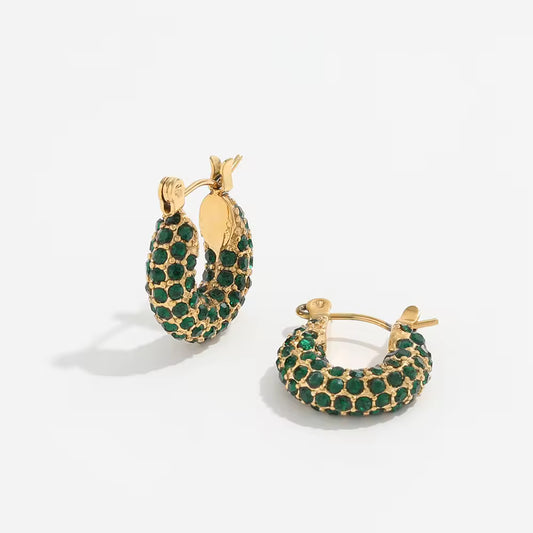 MINI JASMINE ❥ Orecchini Gold/Green - BELLAETEREA