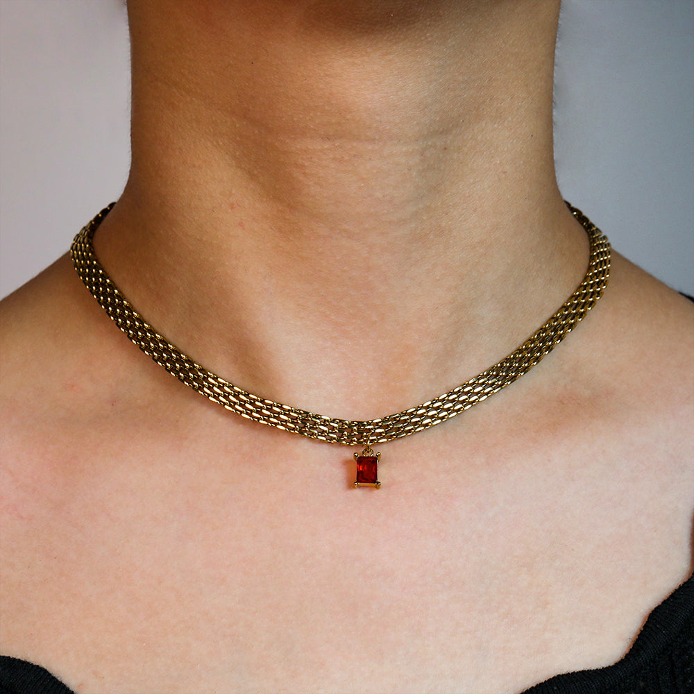 PAULA ❥ Collana Girocollo Rossa