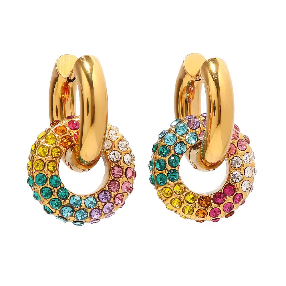 JASMINE HALO ❥ Orecchini Gold/Candy Mix - BELLAETEREA