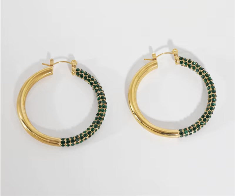 JASMINE HOOPS ❥ Orecchini Green - BELLAETEREA