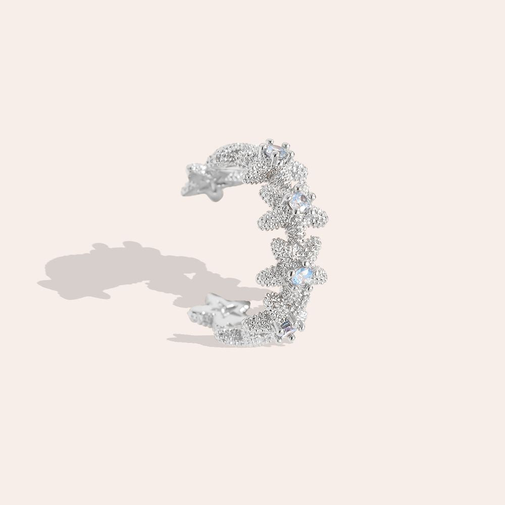 AQUAMARINE ❥ Ear Cuff Silver