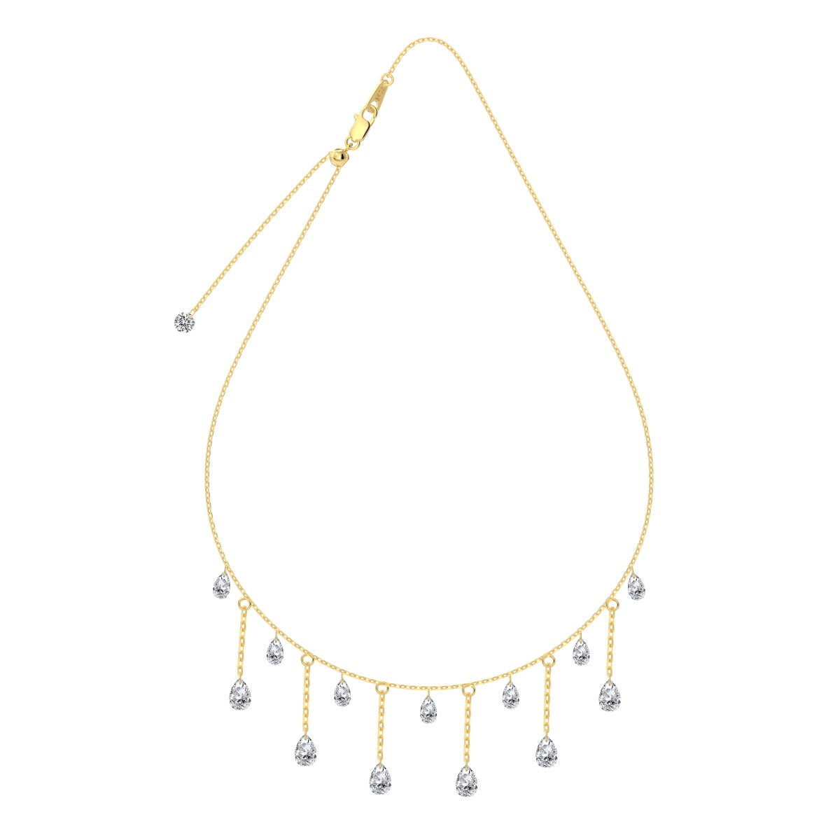 CRYSTAL CASCADE ✧ Collana ARGENTO 925/Gold 14k
