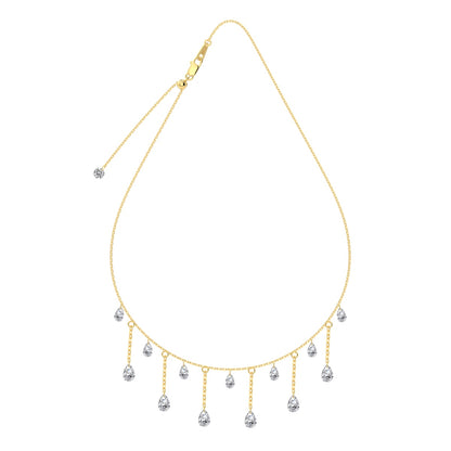 CRYSTAL CASCADE ✧ Collana ARGENTO 925/Gold 14k
