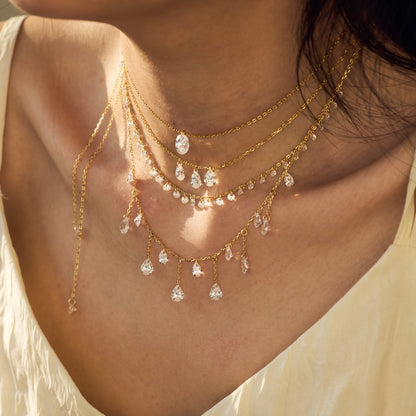 CRYSTAL DROP ✧ Collana ARGENTO 925/Gold 14k