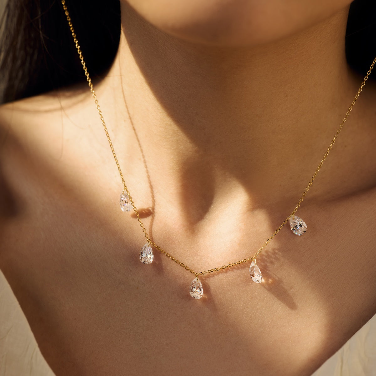 CRYSTAL RAIN ✧ Collana ARGENTO 925/Gold 14k