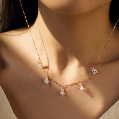 CRYSTAL RAIN ✧ Collana ARGENTO 925/Gold 14k