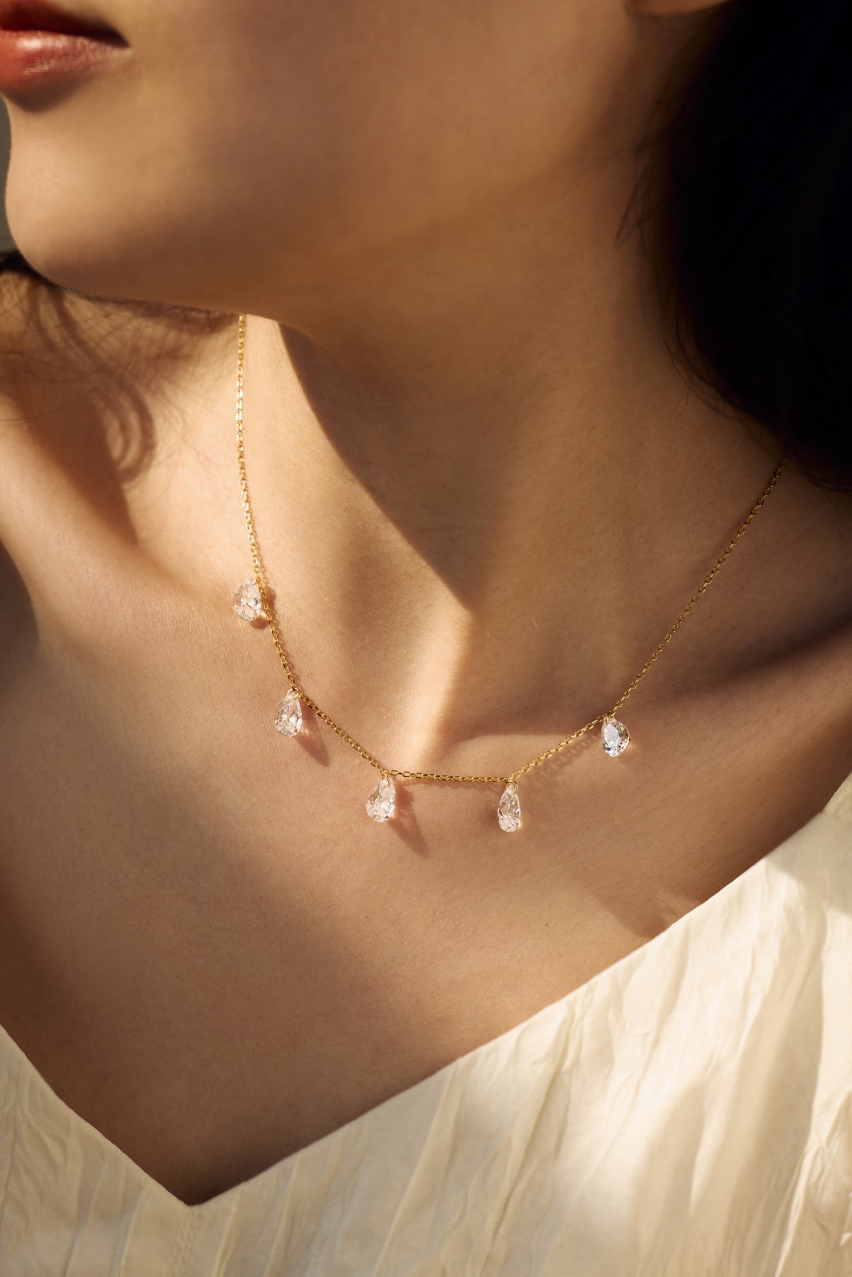 CRYSTAL RAIN ✧ Collana ARGENTO 925/Gold 14k