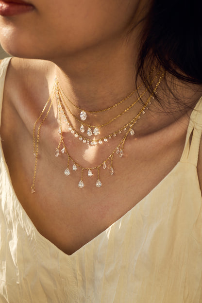 CRYSTAL STREAM ✧ Collana ARGENTO 925/Gold 14k