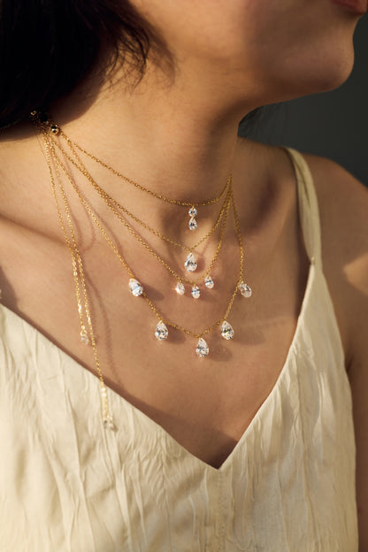 CRYSTAL WAVE ✧ Collana ARGENTO 925/Gold 14k