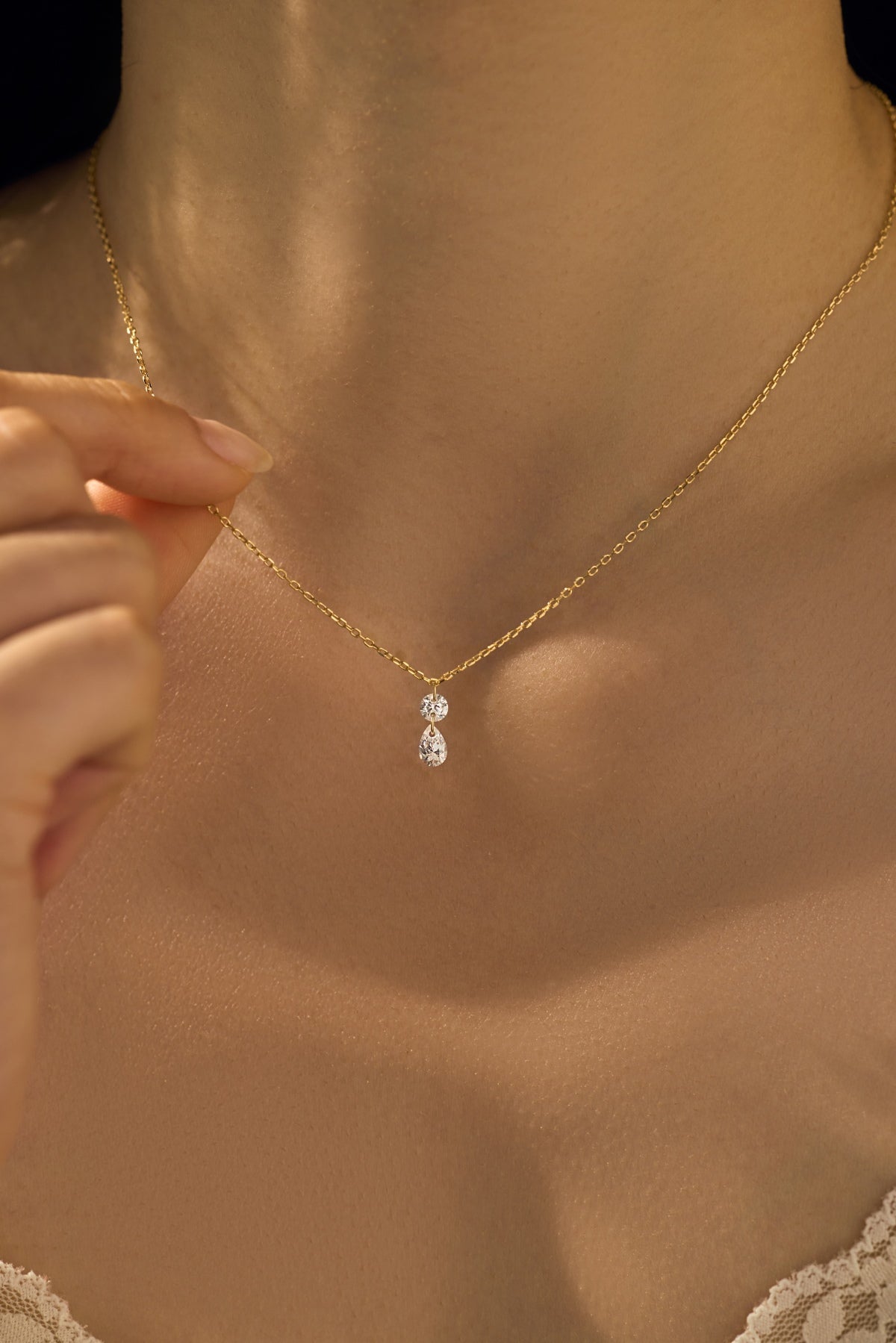 CRYSTAL TEAR ✧ Collana ARGENTO 925/Gold 14k