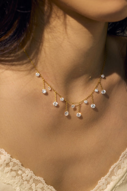 CRYSTAL FLOW ✧ Collana ARGENTO 925/Gold 14k