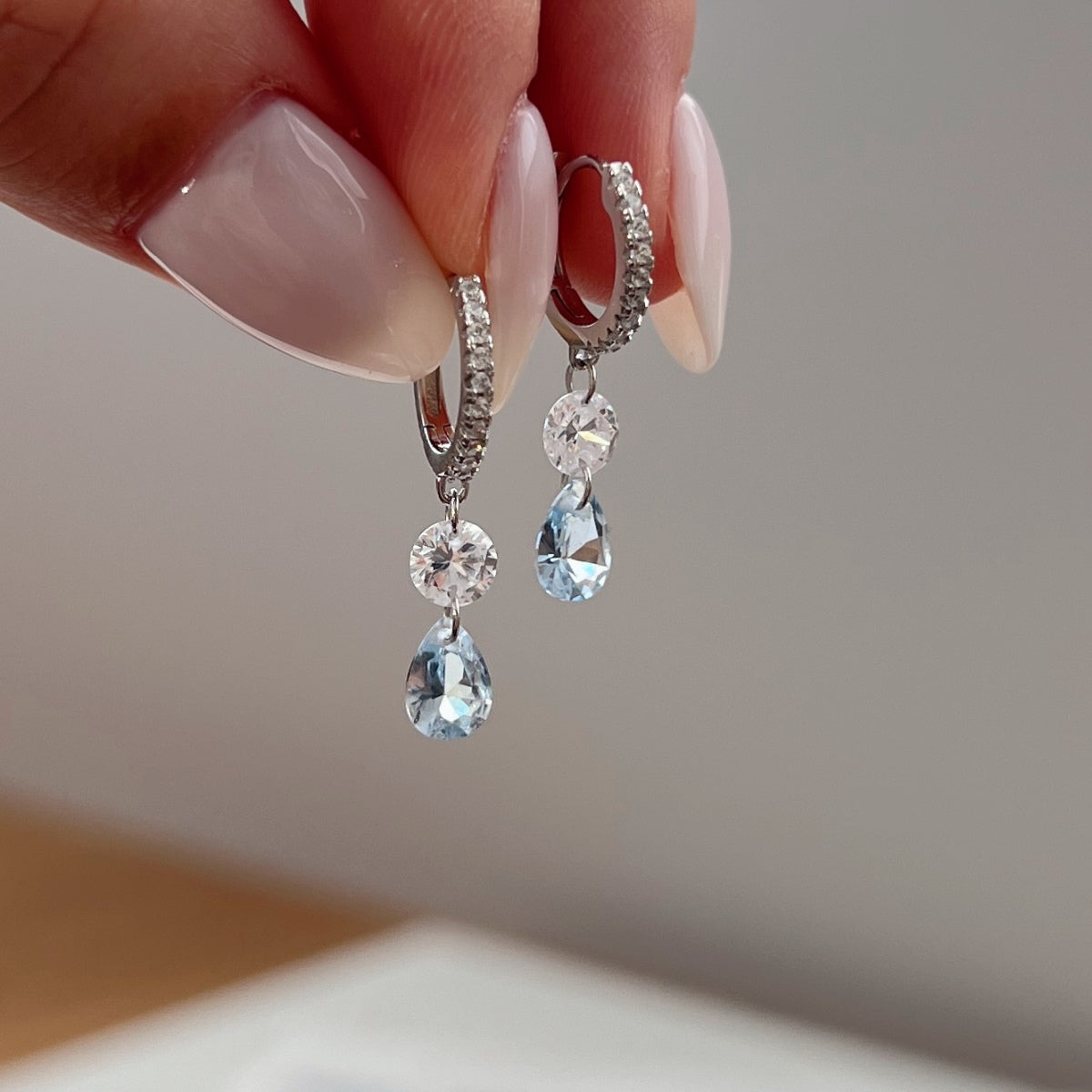 CRYSTAL FALL ✧ Orecchini ARGENTO 925/Acquamarina