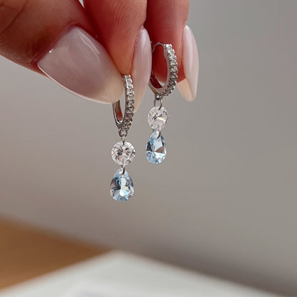 CRYSTAL FALL ✧ Orecchini ARGENTO 925/Acquamarina