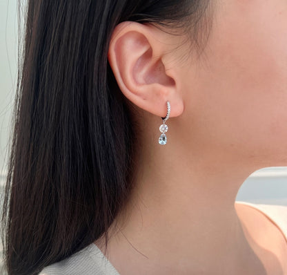 CRYSTAL FALL ✧ Orecchini ARGENTO 925/Acquamarina