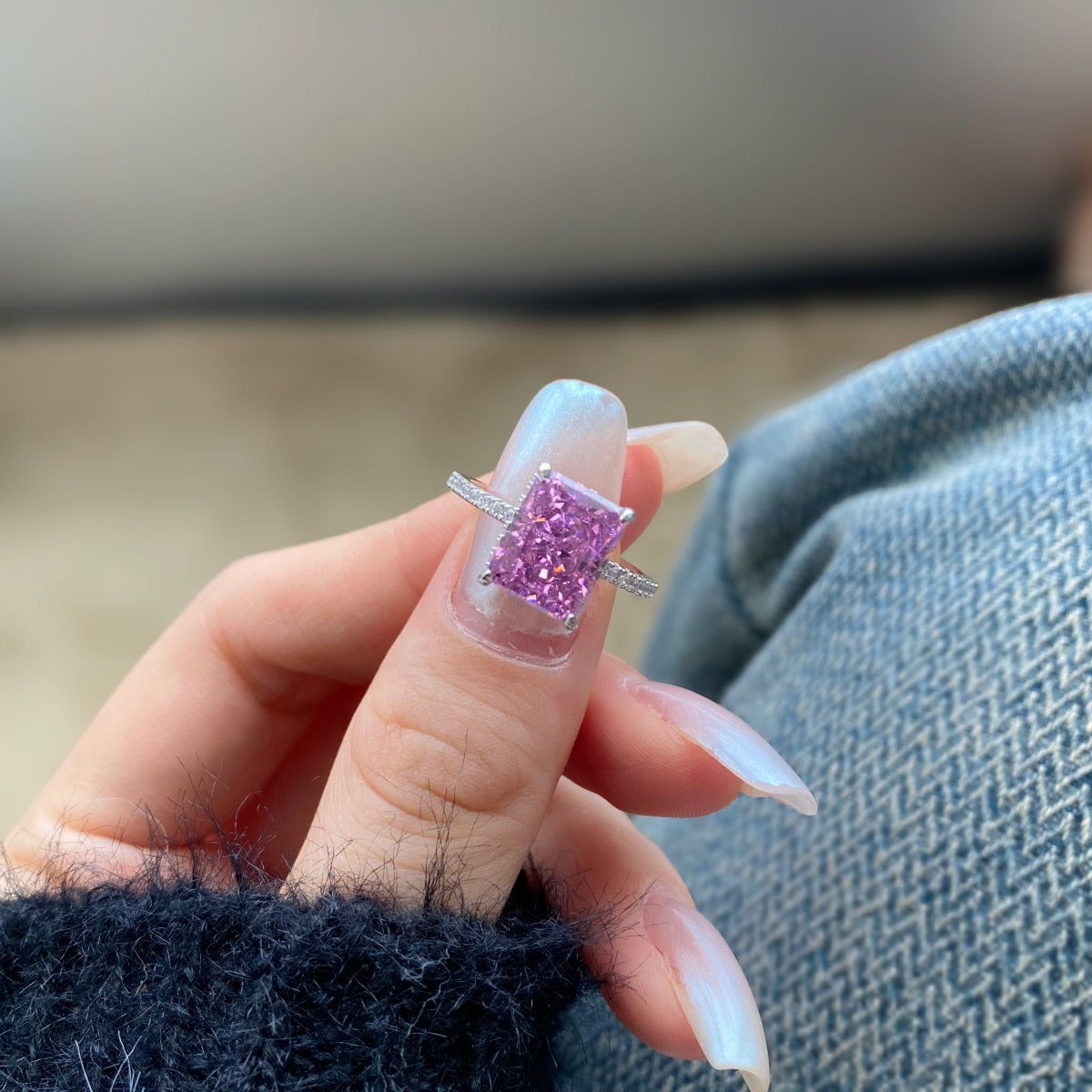 ZAHIRA ✧ Anello ARGENTO 925/Fuxia - BELLAETEREA